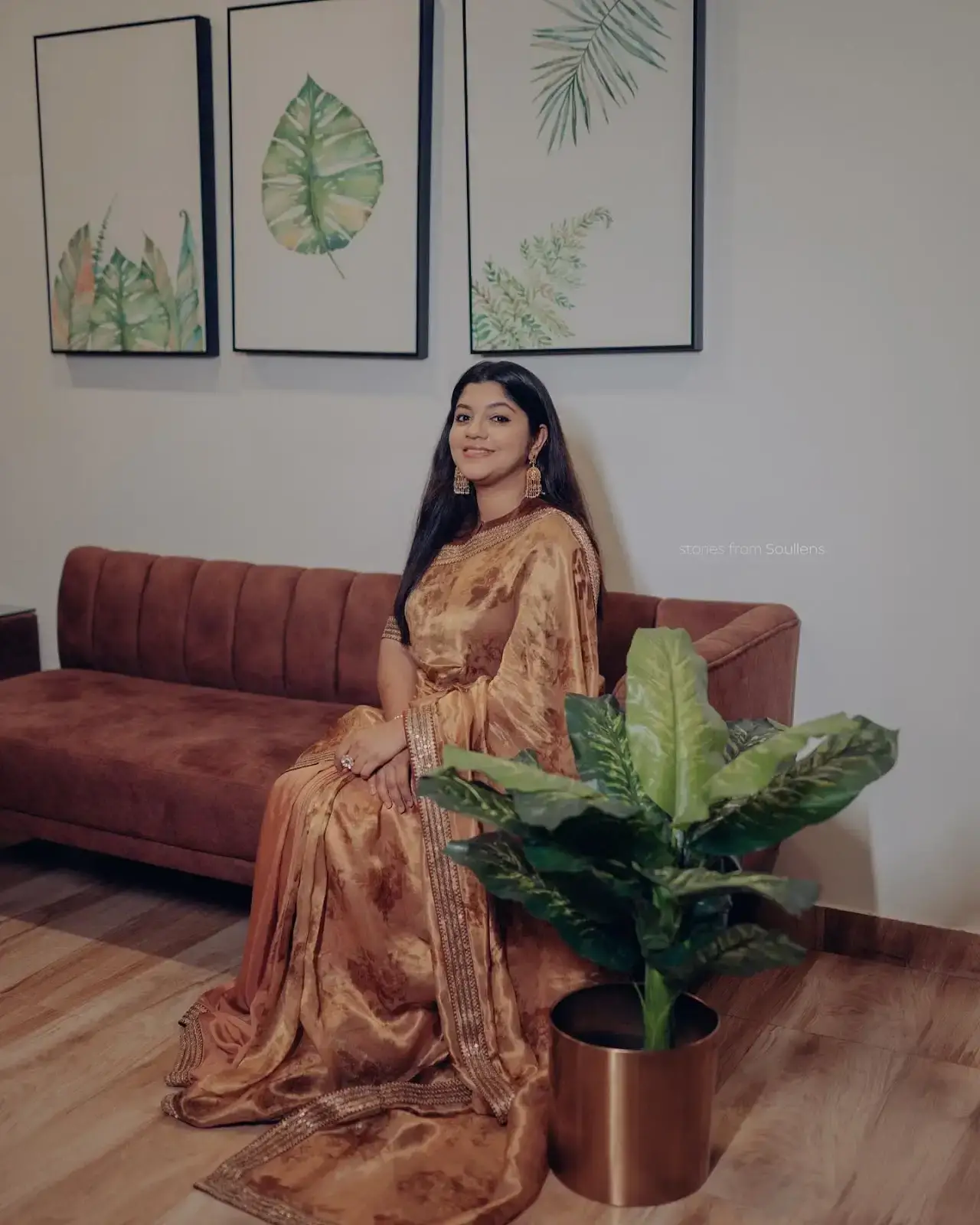 Aparna Balamurali in Orange Saree